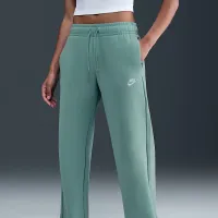 Nike Sportswear Club Fleece женская Mid-Rise Wide-Leg Sweatpants цвет зеленый