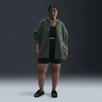 Nike Sportswear Phoenix Plush женская оверсайз Cozy Fleece Full-Zip Толстовка с капюшоном (большие размеры) цвет зеленый