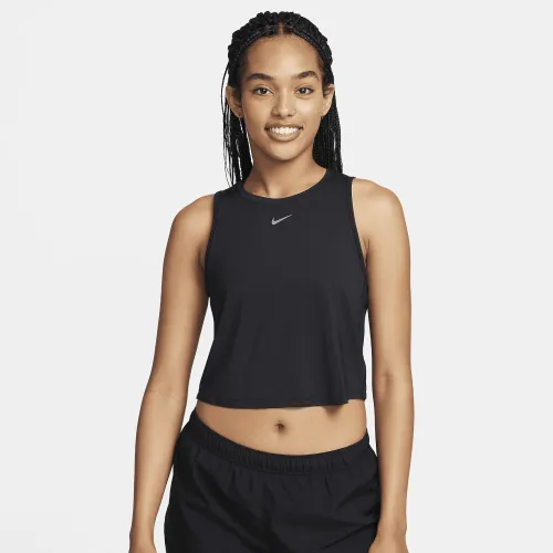 Nike One Classic жіноча Dri-FIT Cropped Tank Top колір чорний