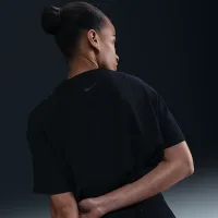 Nike One Relaxed женская Dri-FIT Cropped Short-Sleeve Top цвет черный
