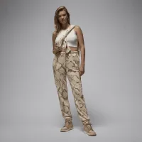 Nike Jordan Brooklyn Fleece жіноча Printed Pants колір коричневий