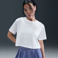 Nike Slam женская Dri-FIT Short-Sleeve Cropped Tennis футболка цвет белый