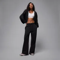 Nike Jordan Flight Fleece женская Cropped Satin-Lined Толстовка с капюшоном цвет черный
