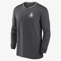 Florida State Seminoles Sideline Coach мужские Nike Dri-FIT College 1/2-Zip Long-Sleeve Top цвет серый