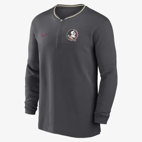 Florida State Seminoles Sideline Coach мужские Nike Dri-FIT College 1/2-Zip Long-Sleeve Top цвет серый