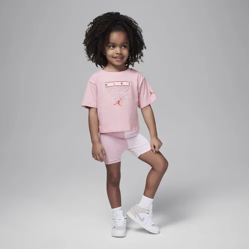 Nike Jordan Mini Me Toddler Flight Bike шорты набор Pink