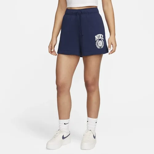 Nike Sportswear Club Fleece женская Mid-Rise Graphic шорты синий