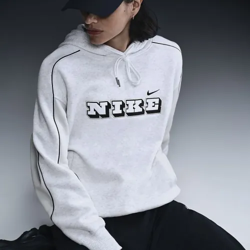 Nike Sportswear женская оверсайз Fleece Pullover Толстовка с капюшоном цвет коричневый