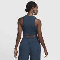 Nike Sportswear Chill Knit женская Tight Cropped Mini-Rib Tank Top синий