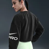 Nike Pro жіноча Dri-FIT Loose Crew-Neck French Terry світшот колір чорний