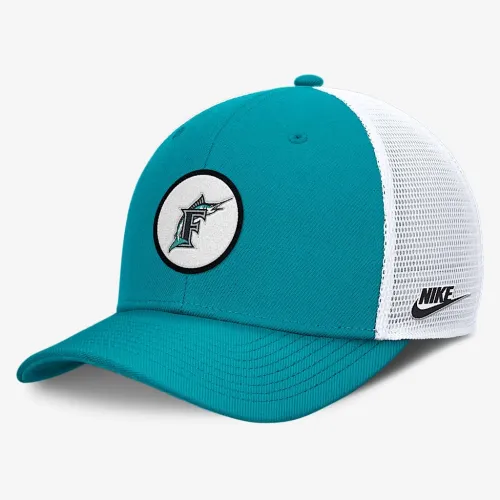 Florida Marlins Cooperstown Rise чоловічі Nike Dri-FIT MLB Trucker Adjustable Hat блакитний