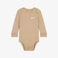 Nike Baby Essentials Baby (0-9M) Long Sleeve Bodysuits (3 Pack) цвет коричневый