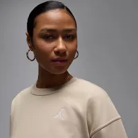Nike Jordan Brooklyn Fleece жіноча French Terry Crew-Neck світшот колір коричневий