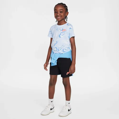 Nike Sportswear Little дитячі On the Move Printed Tee and French Terry шорти комплект колір чорний