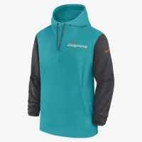 Miami Dolphins Sideline Pre-Game Player чоловічі Nike NFL 1/2-Zip Hooded Куртка колір зелений