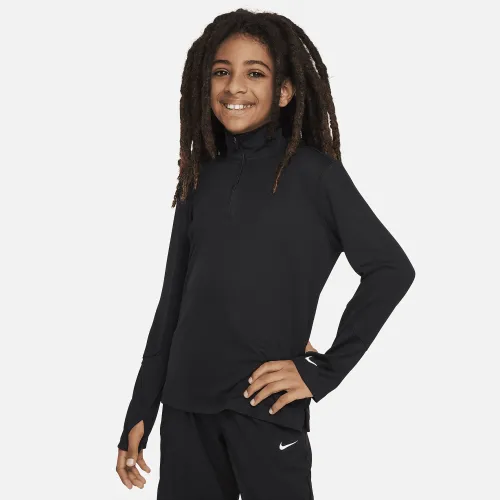Nike Multi Big детские (для мальчиков) Dri-FIT UV Long-Sleeve 1/2-Zip Top цвет черный