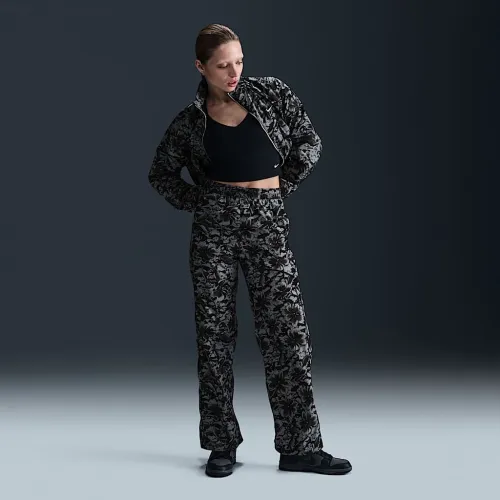 Nike Sportswear Windrunner жіноча UV Protection Mid-Rise Woven Printed Pants колір чорний