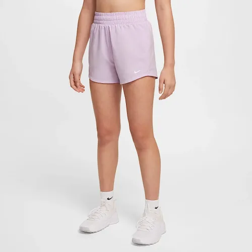 Nike One Big дитячі (Girls') Dri-FIT З високою талією Woven тренувальні шорти колір фіолетовий