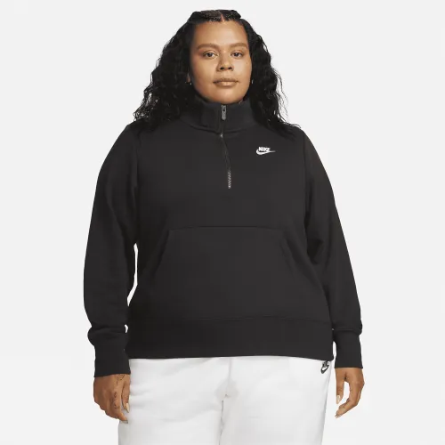 Nike Sportswear Club Fleece женская 1/2-Zip свитшот (большие размеры) цвет черный