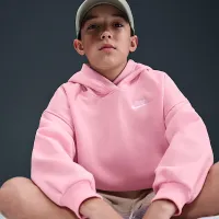 Nike Sportswear Club Fleece Big детские оверсайз Pullover Толстовка с капюшоном Pink