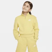 Nike Sportswear Club Fleece Big детские (Girls') 1/2-Zip Long-Sleeve Top Yellow