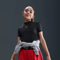 Nike Pro Girls' Dri-FIT Short-Sleeve Top колір чорний