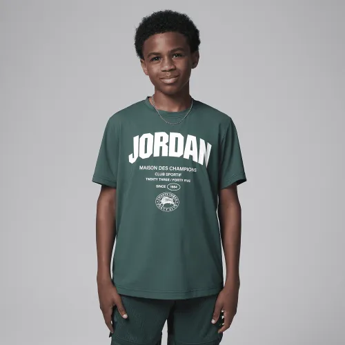 Nike Jordan Big дитячі Dri-FIT Des Champions футболка колір зелений