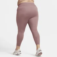 Nike Go женская Firm-Support С высокой Талией 7/8 лосины с карманами(большие размеры) цвет фиолетовый
