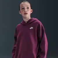 Nike Sportswear Club Fleece Big дитячі оверсайз Pullover Толстовка з капюшоном колір червоний