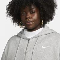 Nike Sportswear Phoenix Fleece жіноча оверсайз Full-Zip Толстовка з капюшоном (великі розміри) колір сірий