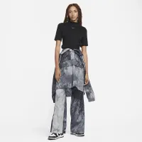 Nike Sportswear Essentials женская Ribbed Mock-Neck Short-Sleeve Top цвет черный