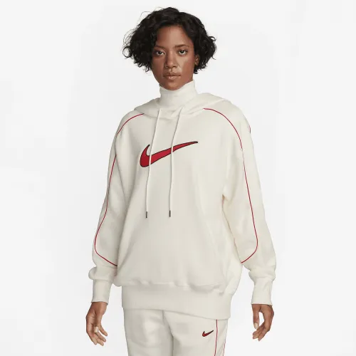 Nike Sportswear женская оверсайз Fleece Pullover Толстовка с капюшоном цвет белый