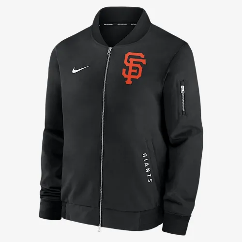 San Francisco Giants Authentic Collection Dugout мужские Nike MLB Full-Zip Bomber Куртка цвет черный