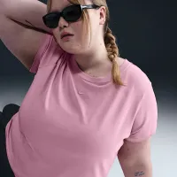 Nike Sportswear Chill Knit жіноча Cropped футболка (великі розміри) Pink