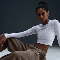 Nike Sportswear Phoenix Fleece жіноча З високою талією оверсайз Sweatpants колір коричневий