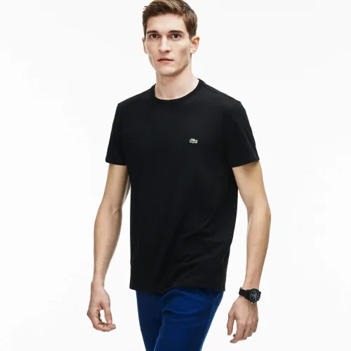 Футболка Lacoste Crew Neck Pime хлопковыеJersey TH6709-031 -  Черная