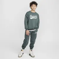 Nike Sportswear Club Fleece Big детские (Girls') оверсайз Crew-Neck свитшот цвет зеленый