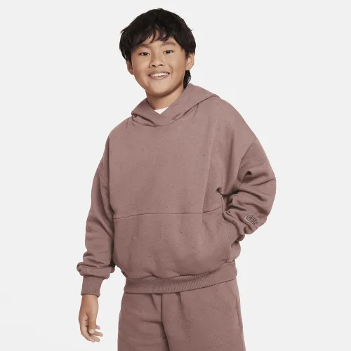 Nike Icon Fleece Big детские оверсайз Pullover Толстовка с капюшоном цвет фиолетовый
