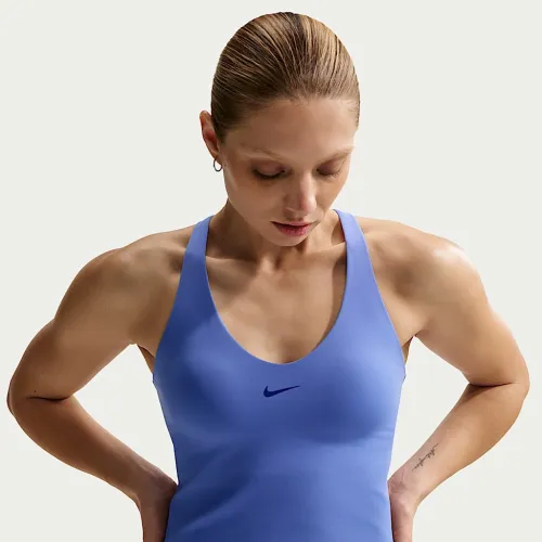 Nike Universa женская Medium-Support Padded Sports Bra Tank синий