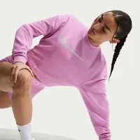 Nike Pro женская Dri-FIT Crew-Neck French Terry Top цвет фиолетовый