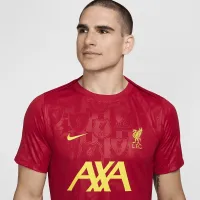 Liverpool FC Academy Pro чоловічі Nike Dri-FIT Soccer Pre-Match Short-Sleeve Top колір червоний