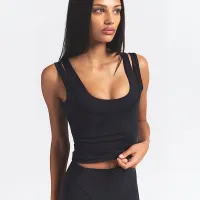 NikeSKIMS Matte женская Double-Strap Scoop Tank Top цвет черный