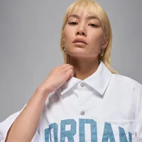 Nike Jordan Flight жіноча Woven Short-Sleeve Top колір білий