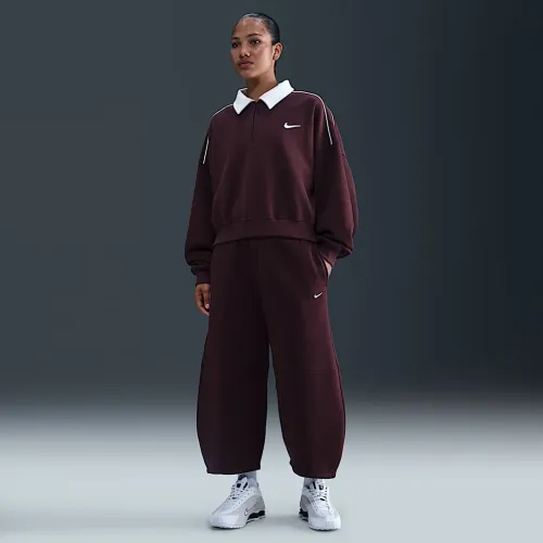 Nike Sportswear Phoenix Fleece жіноча Loose Mid-Rise Barrel Pants колір червоний