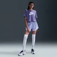 Nike Sportswear Essential жіноча Cropped Logo футболка колір фіолетовий
