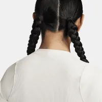 Nike Zenvy Rib женская Dri-FIT Short-Sleeve Cropped Top цвет коричневый