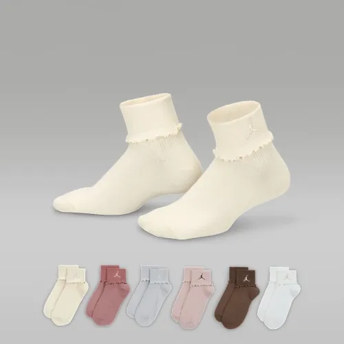 Nike Jordan Big детские Foldover Ankle носки (6 пары) цвет коричневый