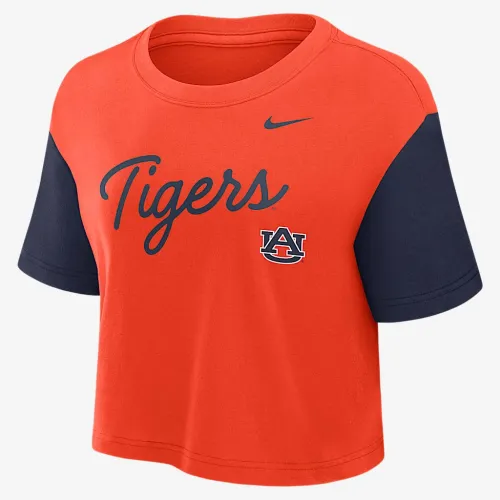 Auburn Script жіноча Nike Dri-FIT College Cropped футболка Orange