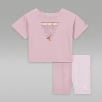 Nike Jordan Mini Me Baby (12-24M) Flight Bike шорти комплект Pink