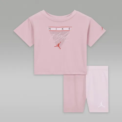 Nike Jordan Mini Me Baby (12-24M) Flight Bike шорти комплект Pink